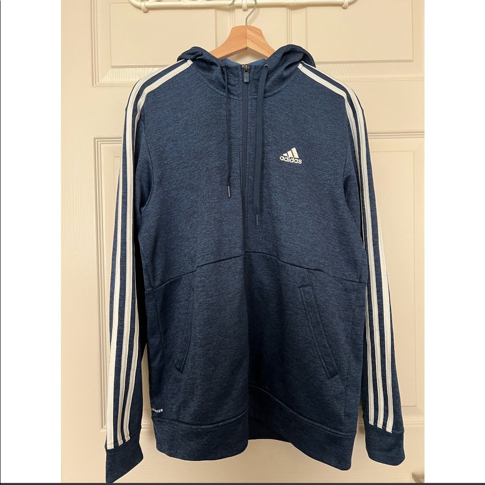 Blue Adidas Zip-Up Hoodie